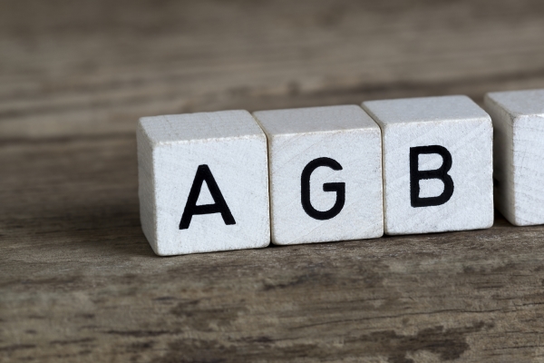 Icon GTC General Payment Terms, letters on dice