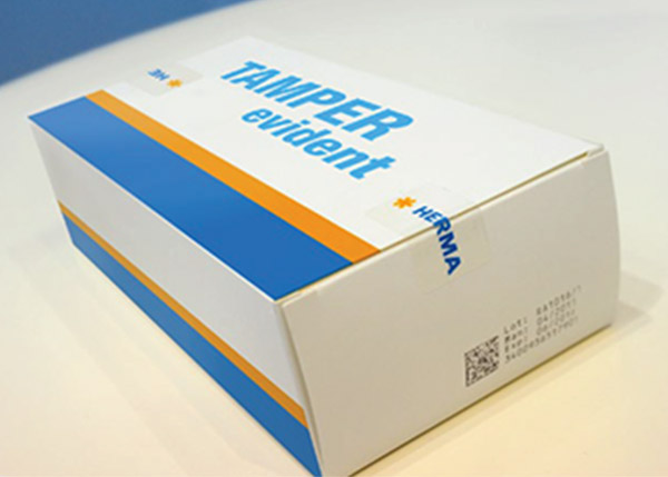 Closure label for medicine folding boxes