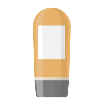 An orange eraser with a gray bottom and a white area in the middle.