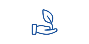A hand holds a leaf that symbolizes growth and nature.