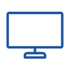 A blue, glowing screen with a simple, minimalist design.