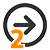 A black, circular symbol with an arrow pointing to the right and an orange element inside.