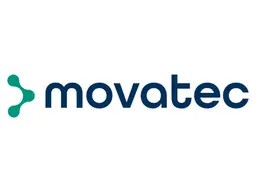Movatec logo featuring a stylized symbol and the text in blue.