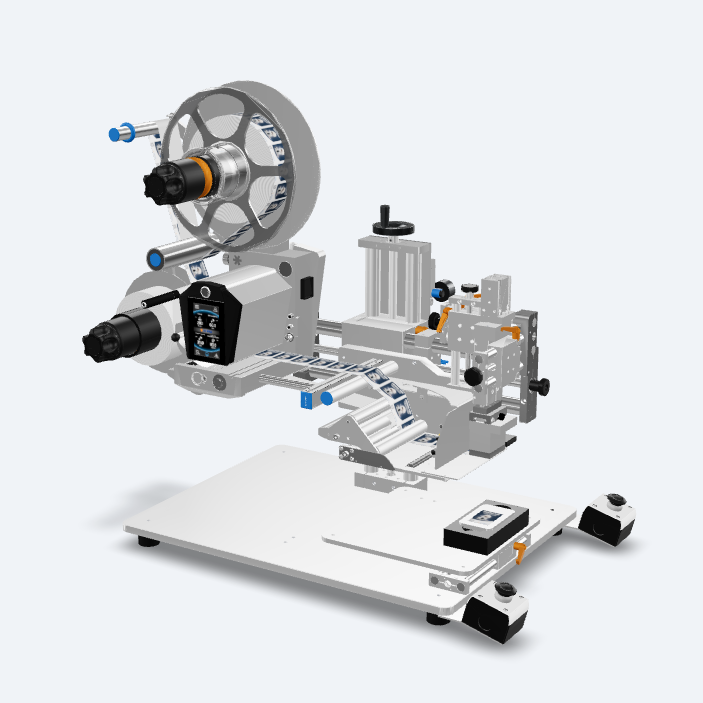 A technical machine with a large wheel, a screen, and various mechanical components on a sturdy base.