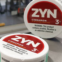 ZYN Cinnamon Nicotine Pouches, 15 pieces, 3 mg of nicotine. Warning: Contains nicotine, an addictive chemical.